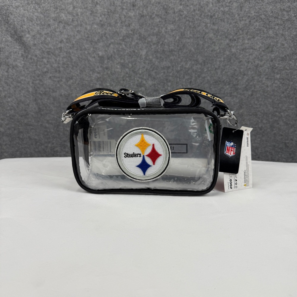 FOCO Pittsburgh Steelers Clear Crossbody Bag NFL Stadium Approved Steel City NEW